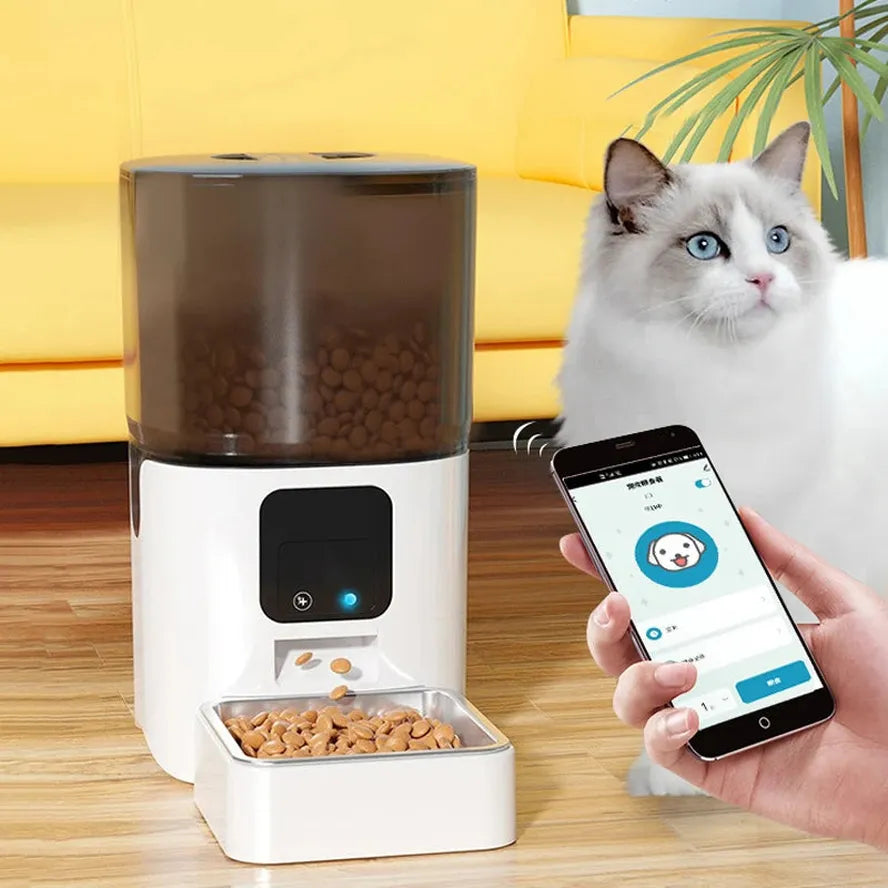 HKM-543955 6L Smart Automatic Cat Feeder with 5G WiFi and Slow Feeding Mode
