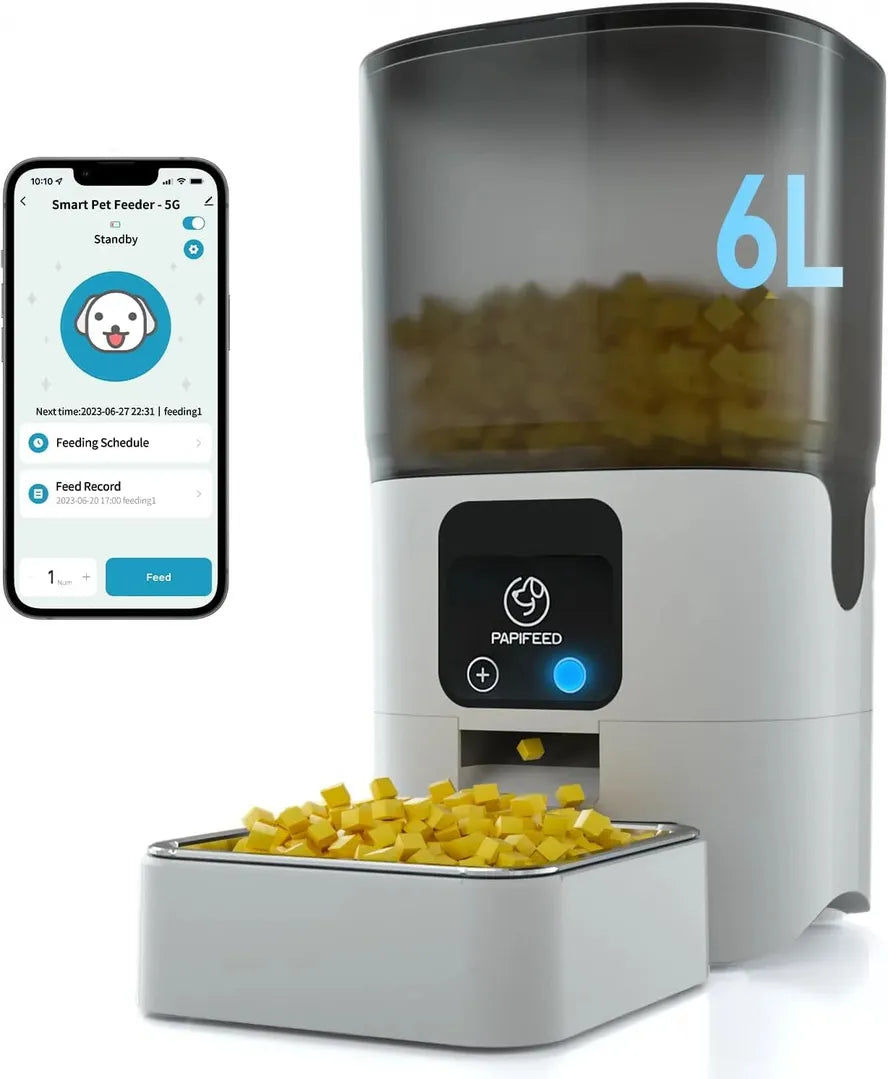 HKM-543955 6L Smart Automatic Cat Feeder with 5G WiFi and Slow Feeding Mode
