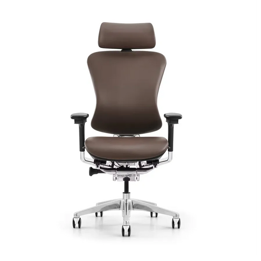 HKM-543955 Ergonomic High Back Genuine Leather Office Executive Swivel Chair