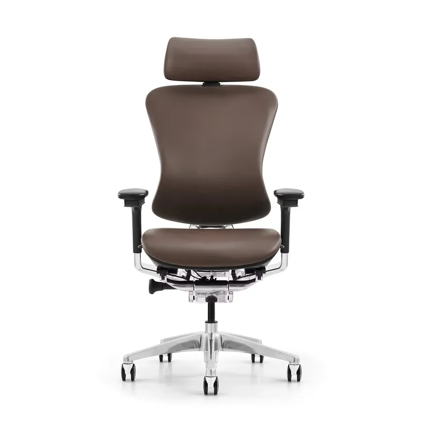 HKM-543955 Ergonomic High Back Genuine Leather Office Executive Swivel Chair