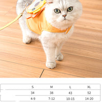 HKM-5440317 Cute Cat Vest Harness with Anti-Breakaway Walking Rope for Comfortable Outdoor Adventures