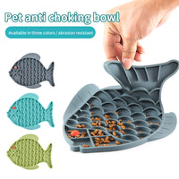 HKM-5440701 Silicone Fish-Shaped Slow Feeding Licking Mat for Dogs and Cats