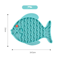 HKM-5440701 Silicone Fish-Shaped Slow Feeding Licking Mat for Dogs and Cats