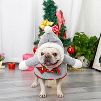 HKM-5441085 Warm and Cute Gray Pet Headwear for Christmas - Free Size Polyester (Lamb Wool)