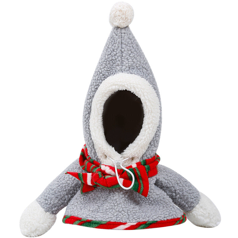 HKM-5441085 Warm and Cute Gray Pet Headwear for Christmas - Free Size Polyester (Lamb Wool)