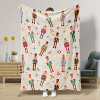 HKM-5441341 Nutcracker Pattern Blanket for All Seasons - Perfect for Beds and Sofas, Various Sizes Available