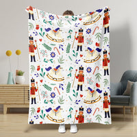 HKM-5441341 Nutcracker Pattern Blanket for All Seasons - Perfect for Beds and Sofas, Various Sizes Available