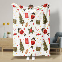 HKM-5441341 Nutcracker Pattern Blanket for All Seasons - Perfect for Beds and Sofas, Various Sizes Available