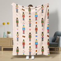 HKM-5441341 Nutcracker Pattern Blanket for All Seasons - Perfect for Beds and Sofas, Various Sizes Available