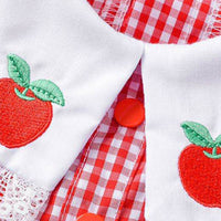 HKM-5442109 Strawberry Embroidery Cotton Pet Shirt with Button and Lapel Design