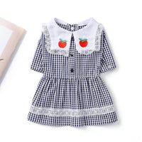 HKM-5442109 Strawberry Embroidery Cotton Pet Shirt with Button and Lapel Design
