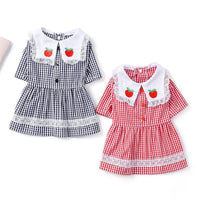 HKM-5442109 Strawberry Embroidery Cotton Pet Shirt with Button and Lapel Design