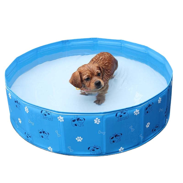 HKM-5442365 Foldable PVC Pet Bathtub - Multifunctional Swimming Pool for Pets, 80cm Diameter, Easy Storage