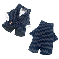 HKM-5442877 Striped Bow Tie Suit for Dogs - Stylish, Comfortable Pet Attire in Various Sizes
