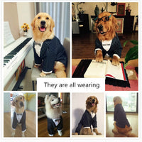 HKM-5442877 Striped Bow Tie Suit for Dogs - Stylish, Comfortable Pet Attire in Various Sizes