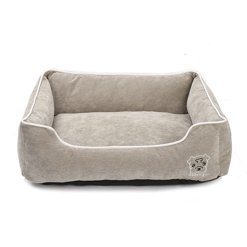 HKM-5443133 Corduroy Doghouse - Dismantlable & Washable, Compact Size 40x32x17 cm