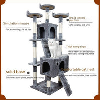 HKM-5443773 Large Dark Gray Cat Tree with Climbing Frame and Jumping Platform, Wooden Construction