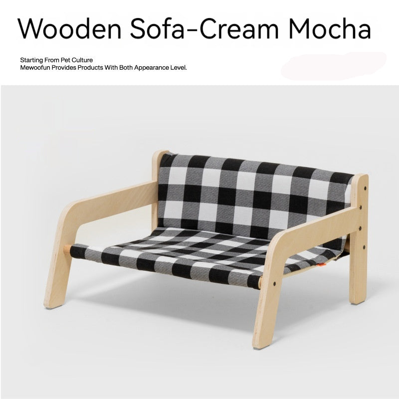 HKM-5444541 Disassembled Wooden Pet Bed and Dog House for Easy Cleaning - Available in White Peach Soda, Mint Lime, and Mocha Cream
