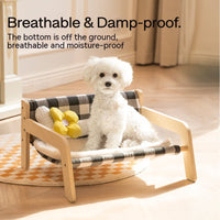 HKM-5444541 Disassembled Wooden Pet Bed and Dog House for Easy Cleaning - Available in White Peach Soda, Mint Lime, and Mocha Cream