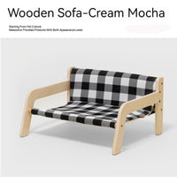 HKM-5444541 Disassembled Wooden Pet Bed and Dog House for Easy Cleaning - Available in White Peach Soda, Mint Lime, and Mocha Cream