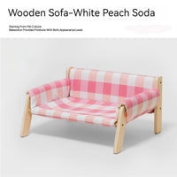 HKM-5444541 Disassembled Wooden Pet Bed and Dog House for Easy Cleaning - Available in White Peach Soda, Mint Lime, and Mocha Cream
