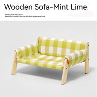 HKM-5444541 Disassembled Wooden Pet Bed and Dog House for Easy Cleaning - Available in White Peach Soda, Mint Lime, and Mocha Cream