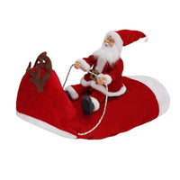 HKM-5444669 Santa Claus Riding Deer Dog Costume - Acrylic Fabric, Adjustable Size S-XL