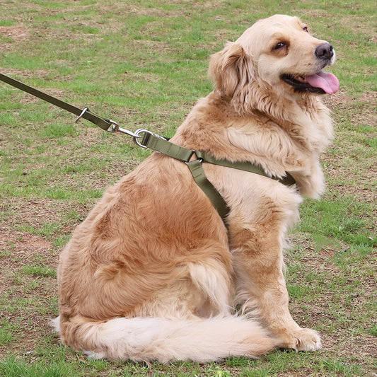 HKM-544467 Alloy Buckle Chest and Back Traction Rope, Solid Color Polyester Leash, 120cm Length
