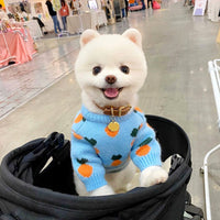 HKM-5445053 Knitted Long Sleeve Dog Sweater in Blue for Comfortable Wear