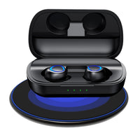 HKM-544531 Bluetooth 5.0 Wireless Headset with Power Bank Feature - Metallic Black, Type-C & Wireless Charging