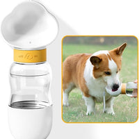 HKM-5447741 Portable Dog Water Bottle with Food Bowl, Leak-Proof, 550ml Capacity for Small Pets - Ideal for Travel and Outdoor Activities