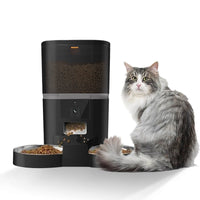 HKM-5448893 Automatic Pet Feeder for Dogs and Cats - Dual 4L or 6L Options in White or Black