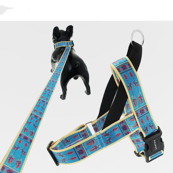 HKM-5449533 Adjustable Nylon Chest Strap and Leash for Medium and Small Dogs, Multiple Sizes Available