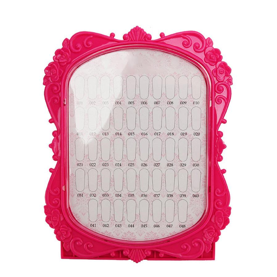 HKM-544979 Nail Polish Dustproof Color Card - Two-Sided Display Board with 48 Vibrant Shades