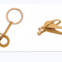 HKM-5450045 Comfortable Super-Fiber Traction Rope for Small to Medium Dogs - Non-Retractable Design in Apricot