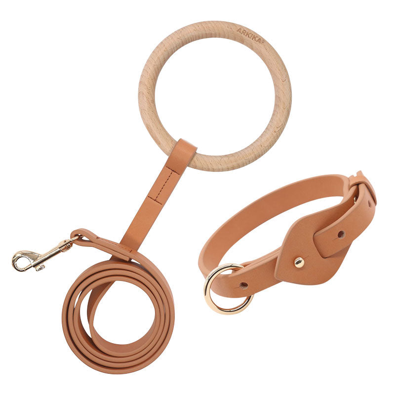 HKM-5450045 Comfortable Super-Fiber Traction Rope for Small to Medium Dogs - Non-Retractable Design in Apricot
