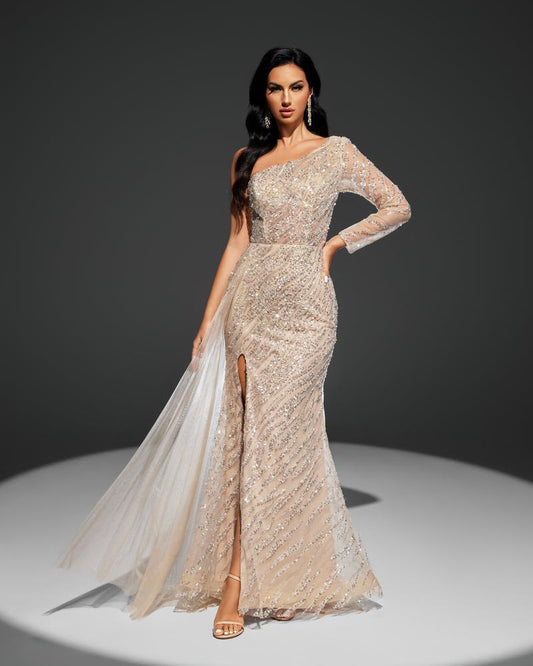 HKM-545043 Champagne-Coloured Women's Dress - Model EZ25033