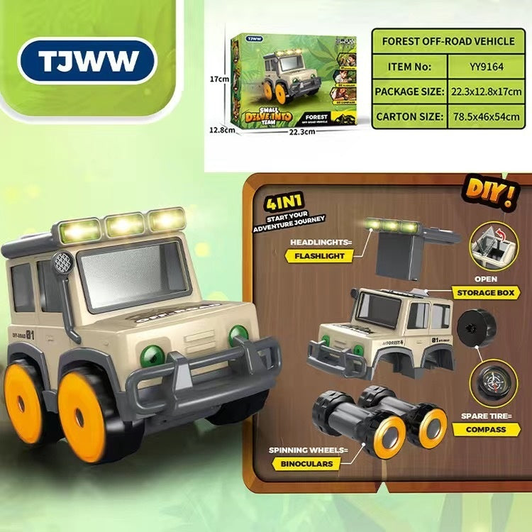 HKM-5451069 4-in-1 Outdoor Microscope and Off-road Vehicle Toy for Intellectual Development - Ages 7-14