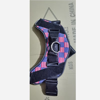 HKM-5452093 Adjustable Nylon Dog Harness with Reflective Strip and Stainless Steel Ring