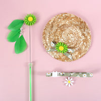 HKM-5452221 Daisy Sunflower Cat Accessory Set with Collar and Hat - Multiple Colors Available