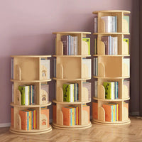 HKM-545363 Rotating 360-Degree Wood Bookcase for Space-Saving Home Storage