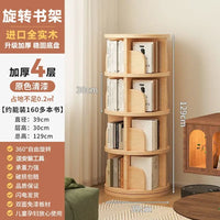 HKM-545363 Rotating 360-Degree Wood Bookcase for Space-Saving Home Storage