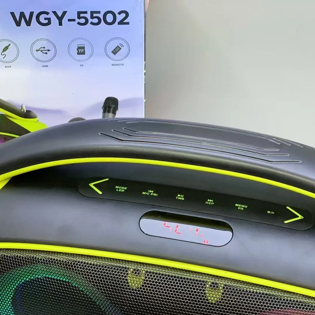 HKM-545491 High Power Portable Handheld Wireless Speaker with RGB Lights and Microphone