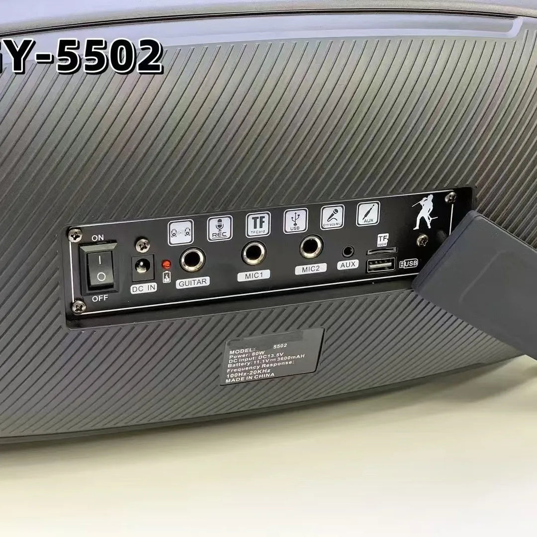 HKM-545491 High Power Portable Handheld Wireless Speaker with RGB Lights and Microphone