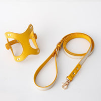 HKM-5455293 Leather Dog Chest Strap with Traction Rope and Toilet Bag - Multiple Colors Available