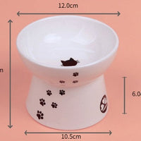 HKM-5456189 Ceramic Cat Water Bowl with Scale - Ideal for Kittens and Adult Cats, 350ml Capacity