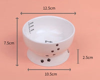 HKM-5456189 Ceramic Cat Water Bowl with Scale - Ideal for Kittens and Adult Cats, 350ml Capacity