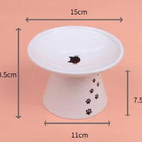 HKM-5456189 Ceramic Cat Water Bowl with Scale - Ideal for Kittens and Adult Cats, 350ml Capacity