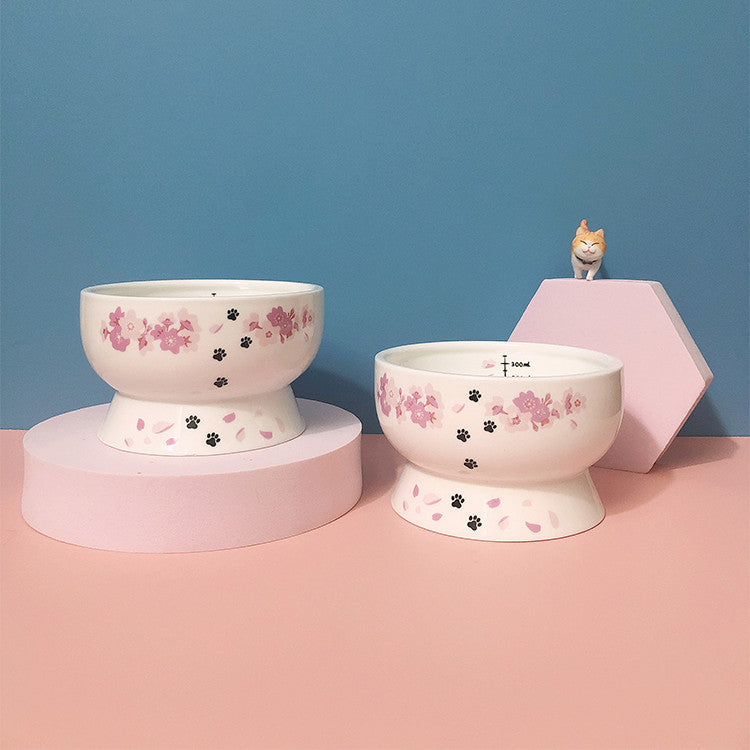 HKM-5456189 Ceramic Cat Water Bowl with Scale - Ideal for Kittens and Adult Cats, 350ml Capacity