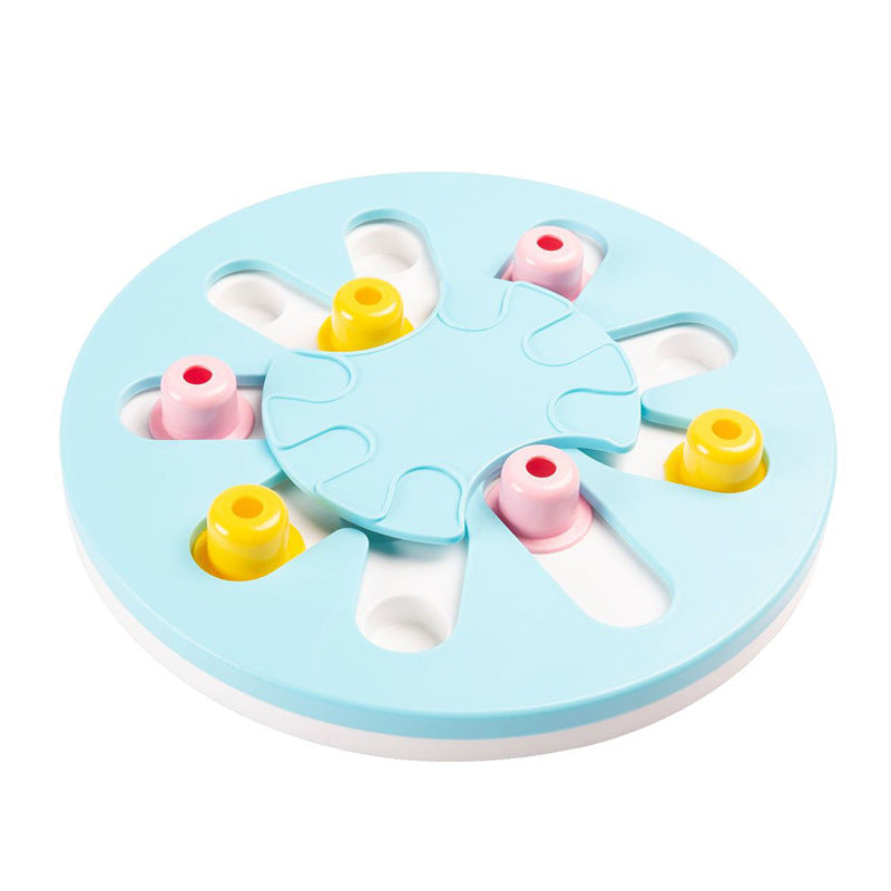 HKM-5456829 Multifunctional Pet Puzzle Slow Feeder Bowl - 28cm Round Basin for Enhanced Digestion and Intelligence Training